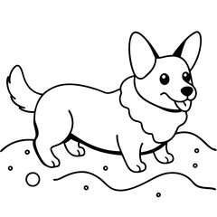 Corgi dog breed coloring page