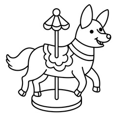 Corgi dog breed vector black line