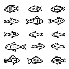 fish, sea, vector, fishing, silhouette, animal, illustration, icon, cartoon, nature, water, pattern, food, salmon, ocean, design, marine, art, set, seafood, seamless, shark, car, Seashells svg, Seashe