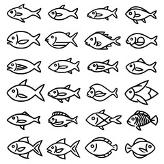 fish, sea, vector, fishing, silhouette, animal, illustration, icon, cartoon, nature, water, pattern, food, salmon, ocean, design, marine, art, set, seafood, seamless, shark, car, Seashells svg, Seashe