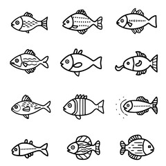 fish, sea, vector, fishing, silhouette, animal, illustration, icon, cartoon, nature, water, pattern, food, salmon, ocean, design, marine, art, set, seafood, seamless, shark, car, Seashells svg, Seashe