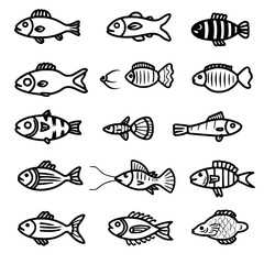 fish, sea, vector, fishing, silhouette, animal, illustration, icon, cartoon, nature, water, pattern, food, salmon, ocean, design, marine, art, set, seafood, seamless, shark, car, Seashells svg, Seashe