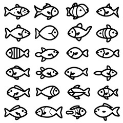 fish, sea, vector, fishing, silhouette, animal, illustration, icon, cartoon, nature, water, pattern, food, salmon, ocean, design, marine, art, set, seafood, seamless, shark, car, Seashells svg, Seashe