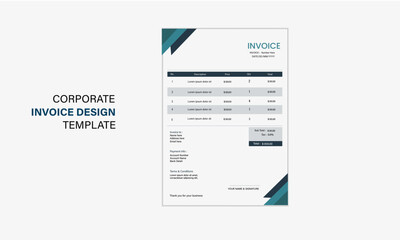 Obraz premium Abstract creative Invoice design template, vector invoice template design