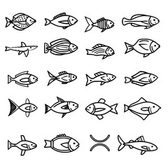fish, sea, vector, fishing, silhouette, animal, illustration, icon, cartoon, nature, water, pattern, food, salmon, ocean, design, marine, art, set, seafood, seamless, shark, car, Seashells svg, Seashe