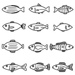 fish, sea, vector, fishing, silhouette, animal, illustration, icon, cartoon, nature, water, pattern, food, salmon, ocean, design, marine, art, set, seafood, seamless, shark, car, Seashells svg, Seashe