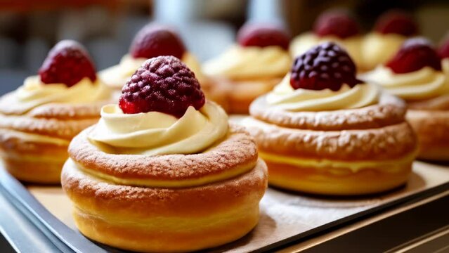  Deliciously tempting pastries with fresh berries on top