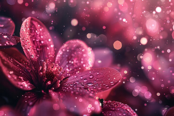 Fototapeta premium A smooth transition from deep maroon to blush pink, sprinkled with subtle sparkling particles for a refined touch,