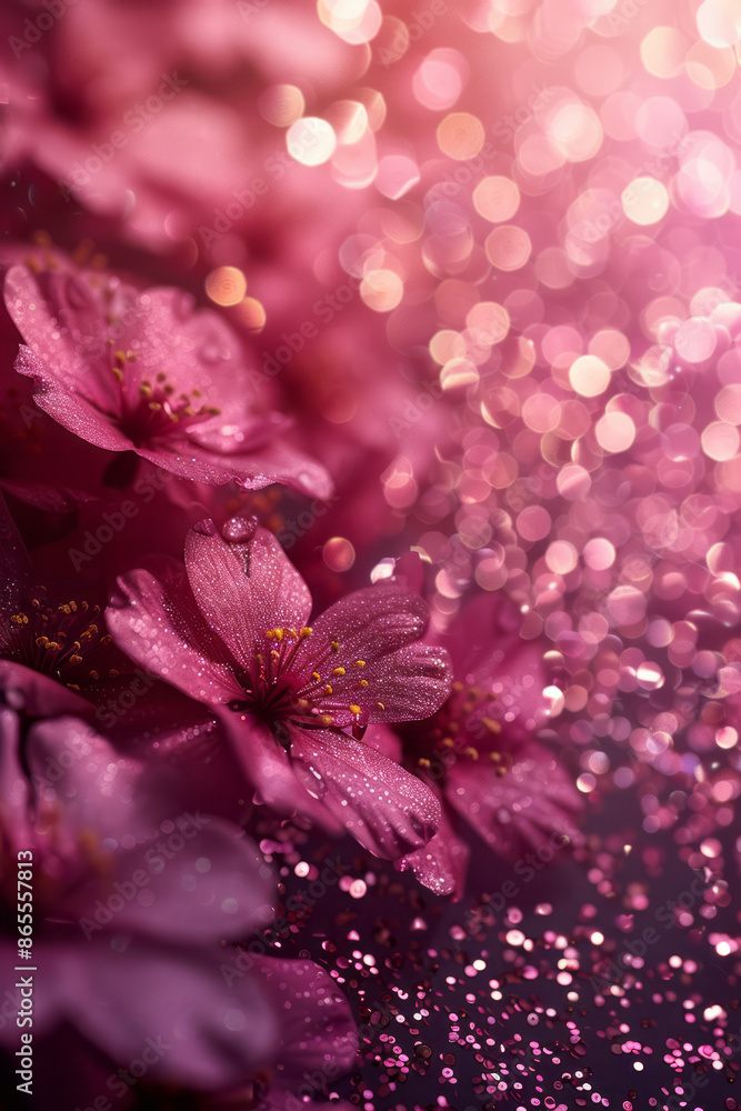 Leinwandbilder smooth gradient from deep maroon to blush pink with delicate sparkling particles, creating a stunnin