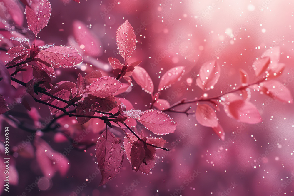 Poster Gradient transitioning from deep maroon to blush pink, enhanced by faint sparkling particles for an elegant look,