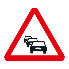 DANGER TRAFFIC SIGNS OF SPAIN, P-31 - Traffic congestion - PNG