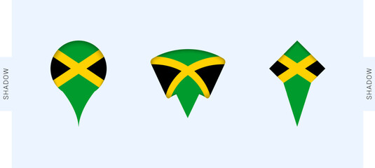 Jamaica Map Markers Set. Perfect for projects related to Jamaica, travel, geography, and international representation.