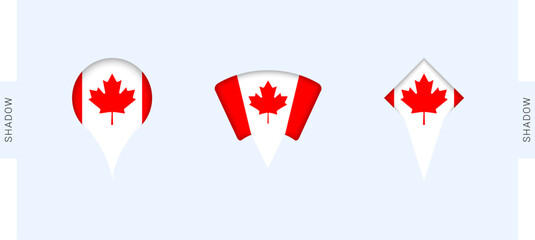 Canada Map Markers Set. Perfect for projects related to Canada, travel, geography, and international representation.