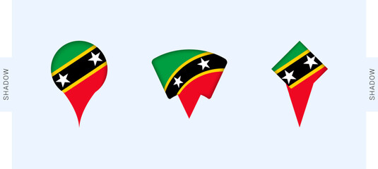 Saint Kitts and Nevis Map Markers Set. Perfect for projects related to Saint Kitts and Nevis, travel, geography, and international representation.