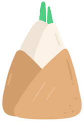 Kid hand drawn cute healthy food vegetables bamboo shoot