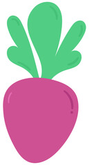 Kid hand drawn cute healthy food vegetables beetroot