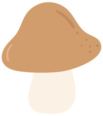 Kid hand drawn cute healthy food vegetables brown mushroom