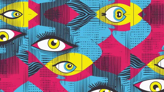 Grunge eye background pop art style
