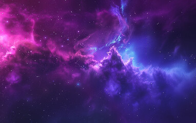 Abstract purple and blue space background with stars