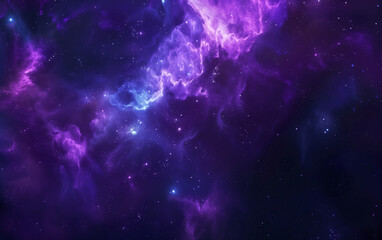 Vibrant purple and blue nebula background with stars