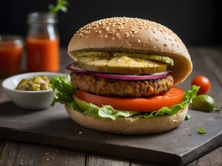 sandwich with cheese and vegetables