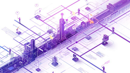 Project Management Infographics in Purple and Blue Theme