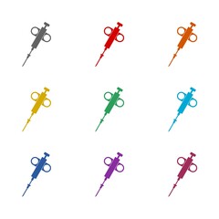  Biopsy device  icon isolated on white background. Set icons colorful