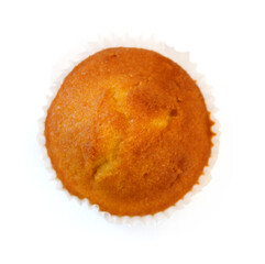 Tasty muffin cakes, isolated on white