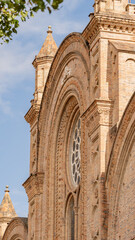 Fototapeta premium Architectural detail of the historic church in Cuenca, Ecuador. Iconic example of Latin American religious architecture.