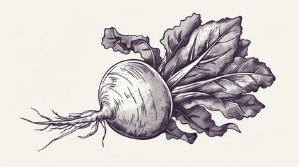 Naklejka premium Vector beetroot organic vegetable sketch