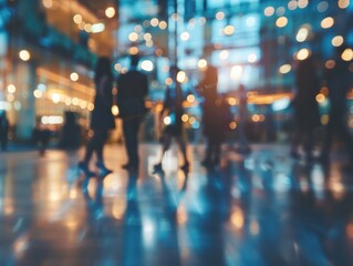 Blurred shot of business people at party in office center