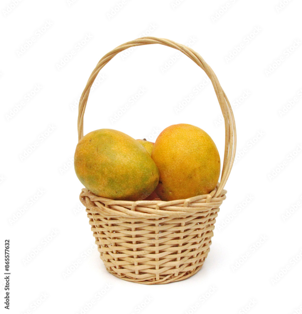 Wall mural mango fruit isolated on white background