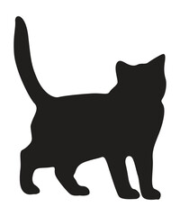 vector isolated silhouette cat set