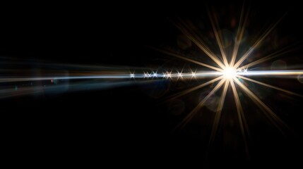 Fototapeta premium Abstract yellow sun is shining bright through a black background