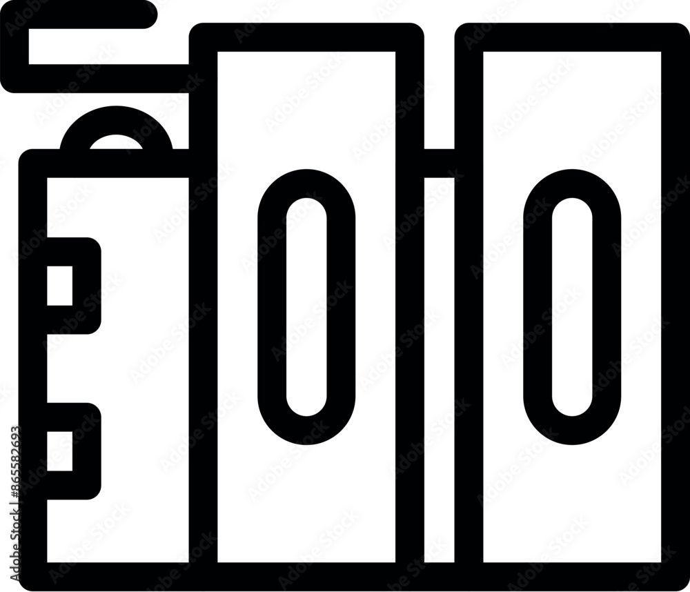 Poster this icon of a server room is representing cloud computing and data storage