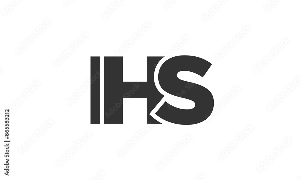 Fototapete ihs logo design template with strong and modern bold text. initial based vector logotype featuring s