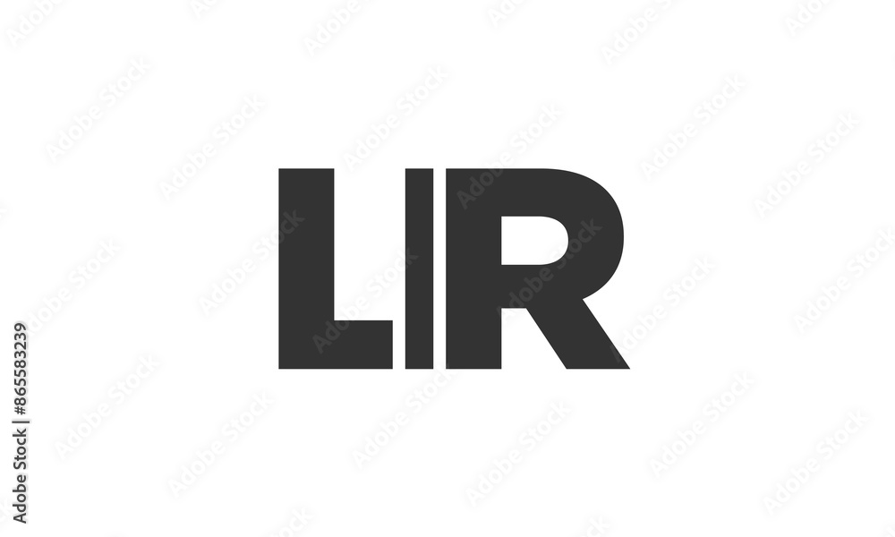 Poster LIR logo design template with strong and modern bold text. Initial based vector logotype featuring simple and minimal typography. Trendy company identity.