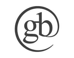 Obraz premium GB logo from two letter with circle shape email sign style. G and B round logotype of business company