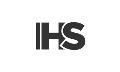 IHS logo design template with strong and modern bold text. Initial based vector logotype featuring simple and minimal typography. Trendy company identity.