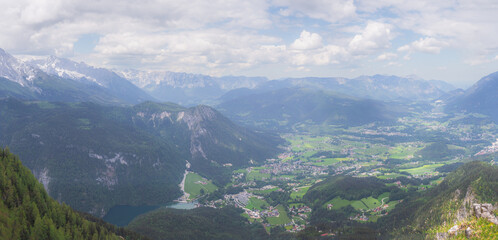 Mountain valley near Klettersteige am Jenner in Berchtesgaden National Par, Alps