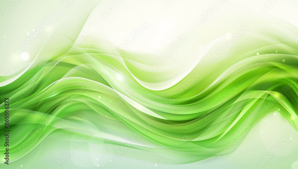 Poster abstract green background with soft lines and curves, creating an elegant and modern design for vari