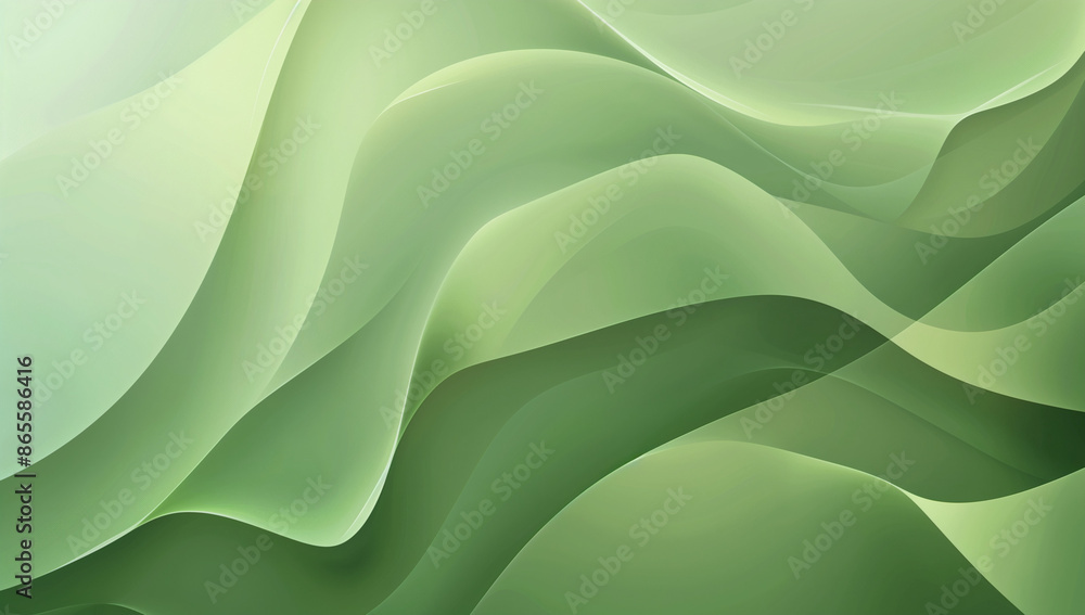 Poster abstract green background with soft lines and curves, creating an elegant and modern design for vari