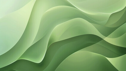 Abstract green background with soft lines and curves, creating an elegant and modern design for various applications