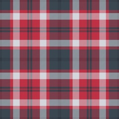 Yuletide background seamless fabric, october tartan check texture. Bedroom textile vector plaid pattern in red and pastel colors.