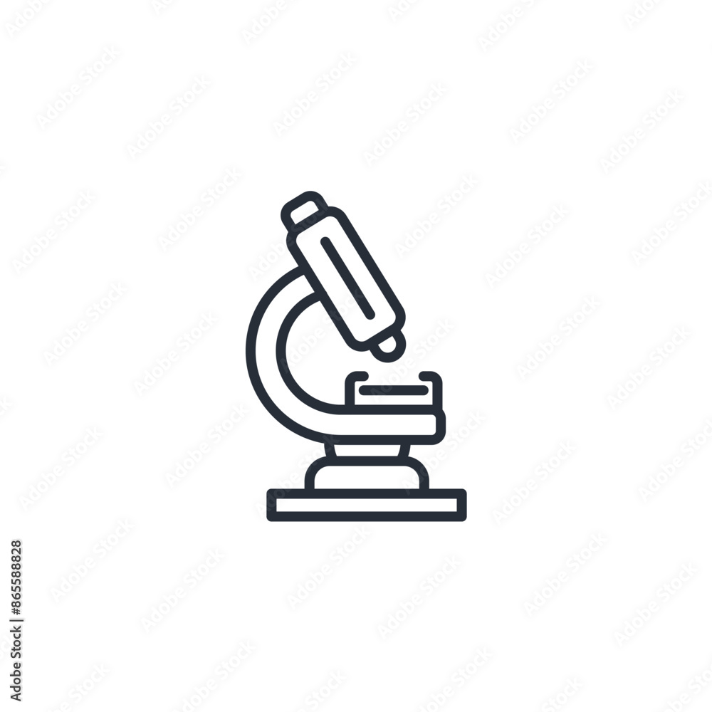 Poster microscope icon. vector.editable stroke.linear style sign for use web design,logo.symbol illustratio