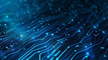 Abstract Circuit Board with Glowing Lines