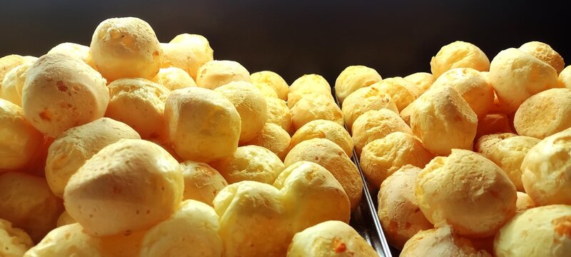 Brazilian snack from Minas Gerais state called cheese bread on the bakery shef