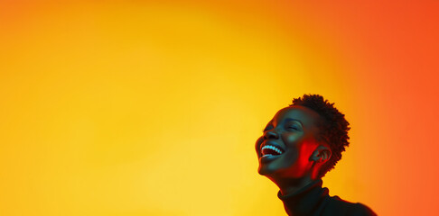 Portrait of beautiful black young woman smiling