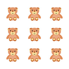 Teddy bear icon isolated on white background. Set icons colorful