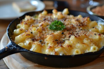 Delicious Baked Macaroni and Cheese in a Skillet